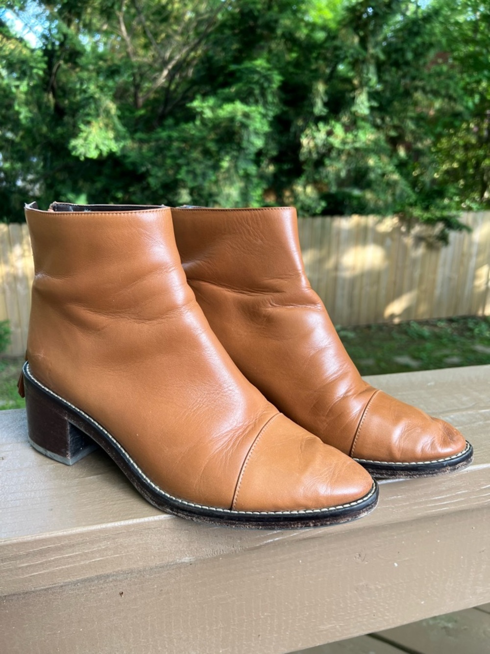 Cole Haan Women's Leather Ankle Boots in Cognac Brown